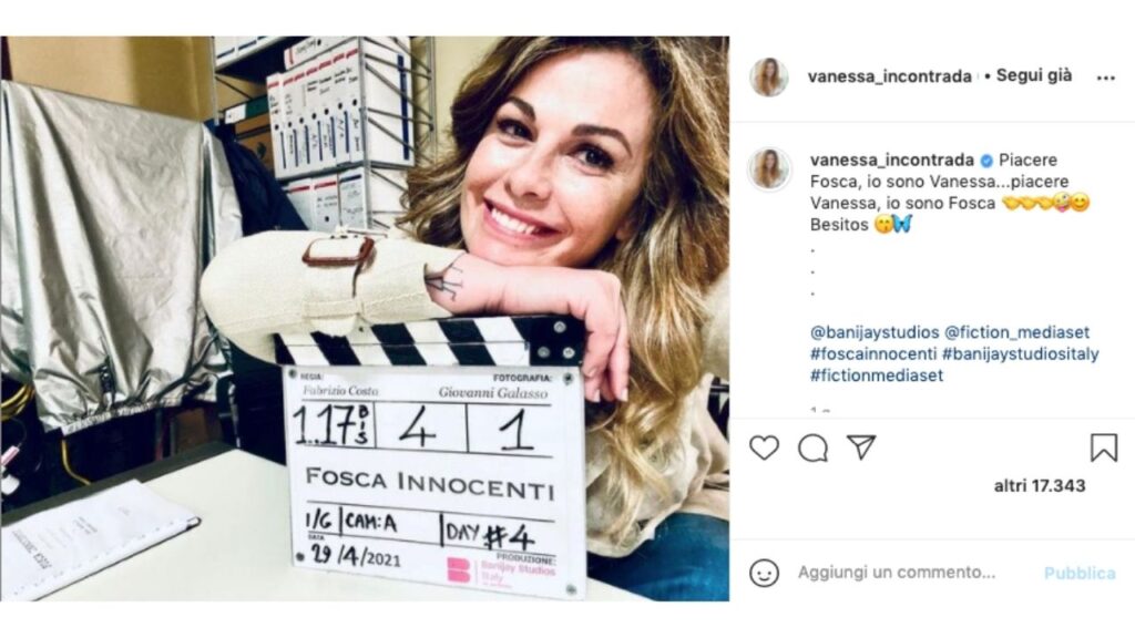 Vanessa Incontrada sul set di Fosca Innocenti