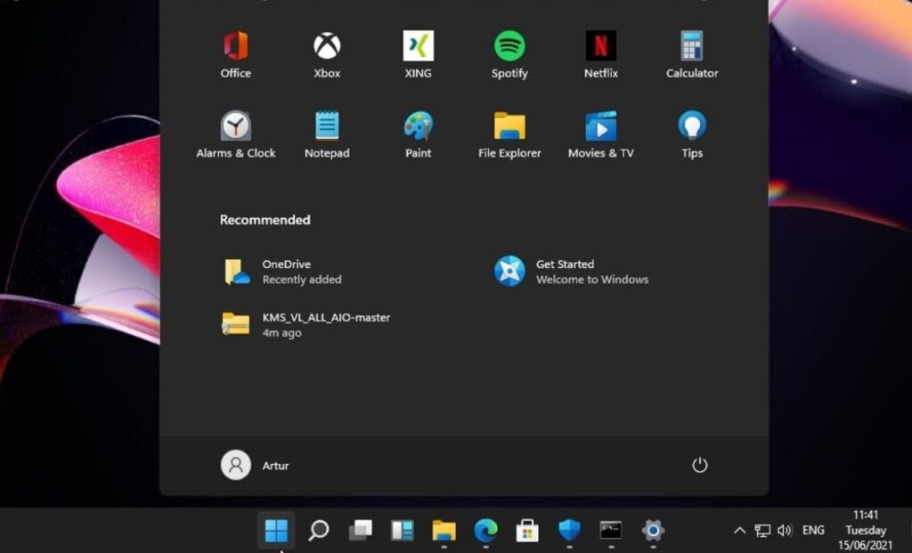 Menu Windows 11