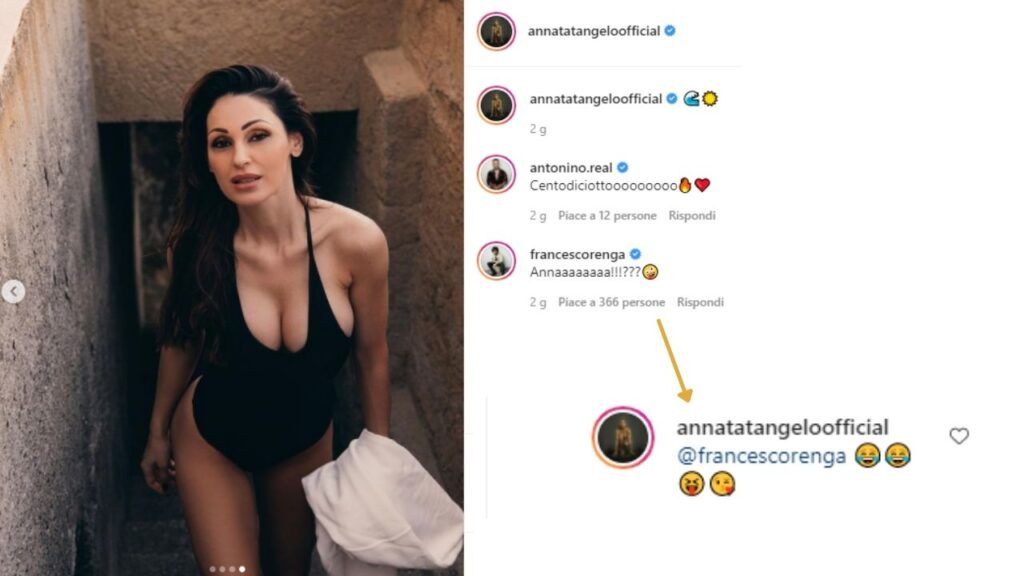 anna tatangelo e francesco renga su instagram