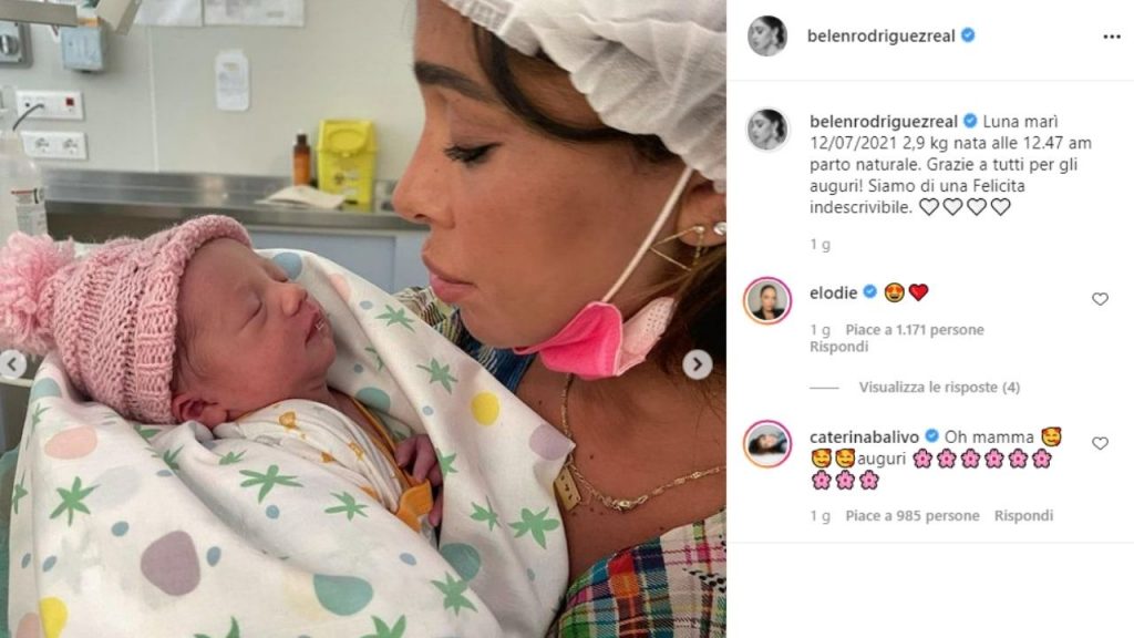 belen rodriguez e le prime foto di luna marì su instagram