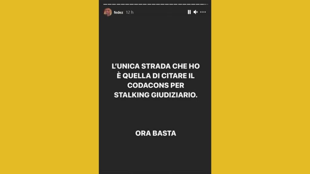 fedez si sfoga contro il codacons sui social