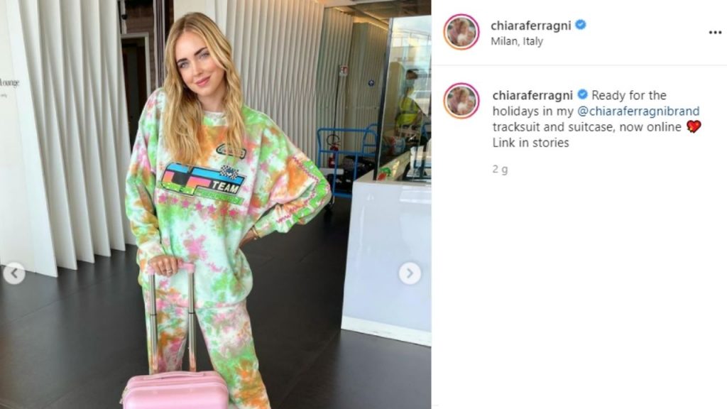 chiara ferragni e la sua valigia 