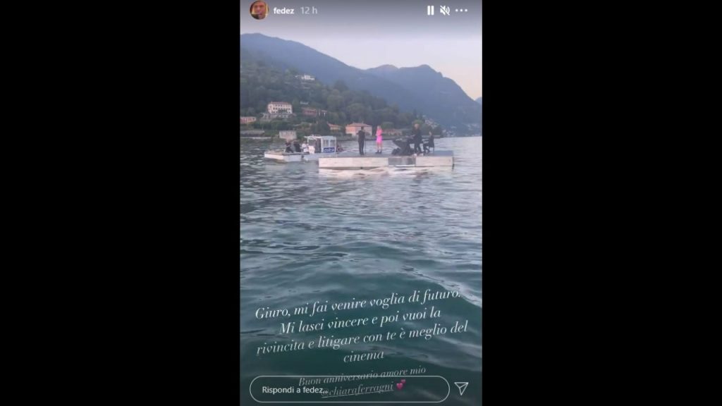 Fedez canzone per Chiara sul lago di Como