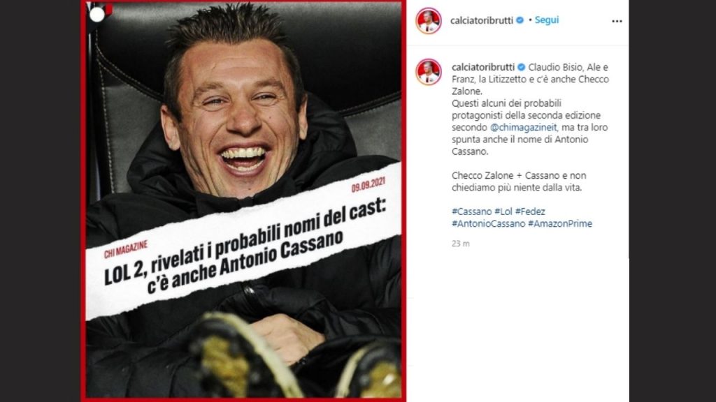 antonio cassano a lol insieme a checco zalone