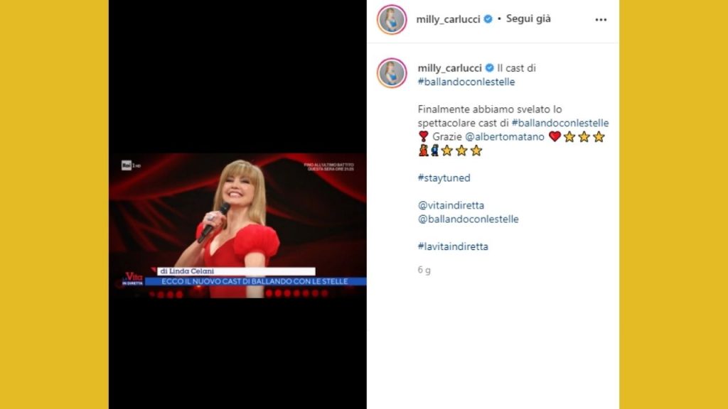 il post di milly carlucci