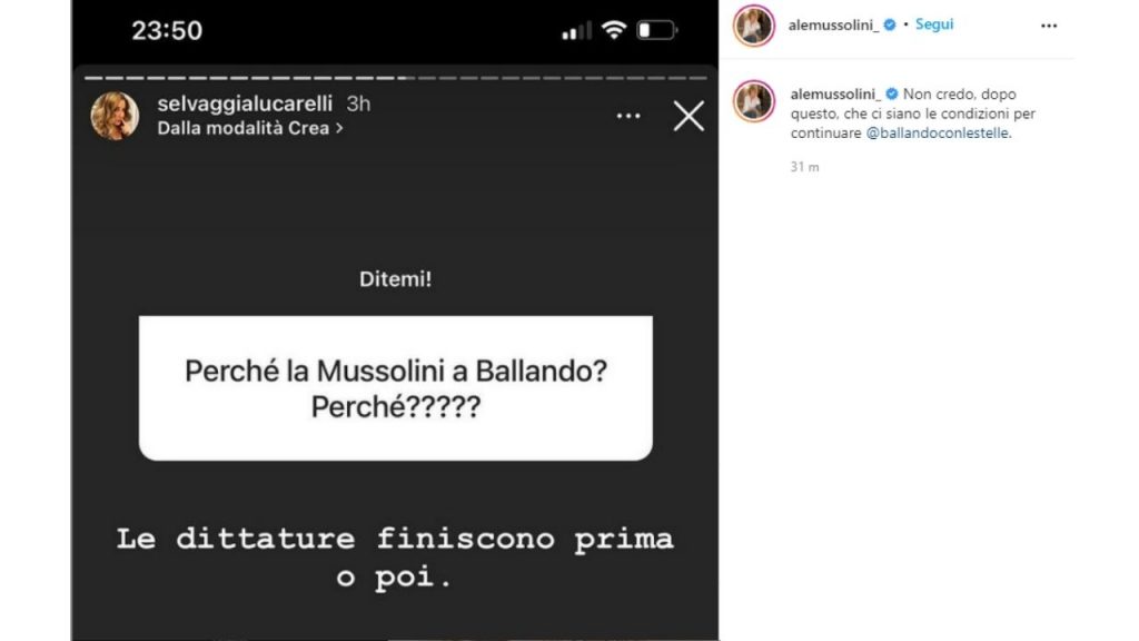 Il post Instagram di Alessandra Mussolini
