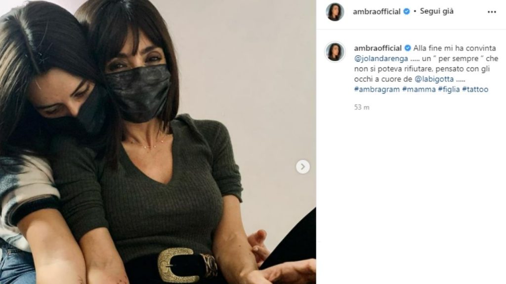 Ambra Angiolini e il tatuaggio con la figlia Jolanda