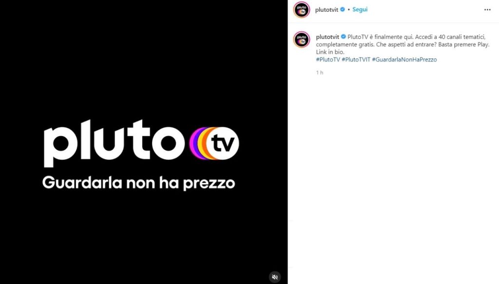 Pluto TV Instagram