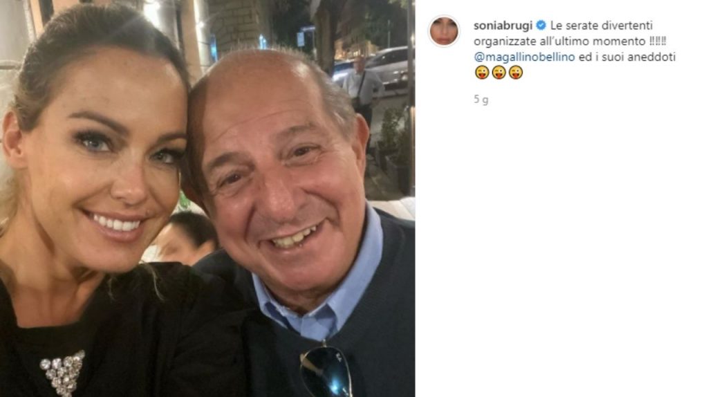 Il selfie di Sonia Bruganelli con Giancarlo Magalli