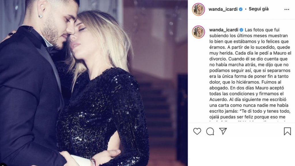 Wanda Nara e Mauro Icardi su Instagram