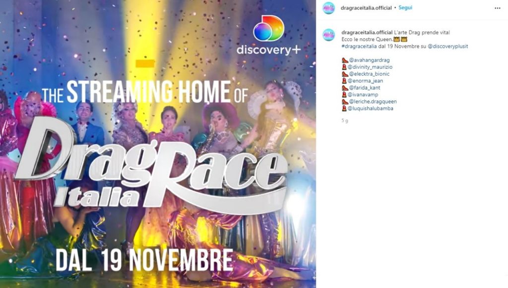 Drag Race Instagram Discovery+