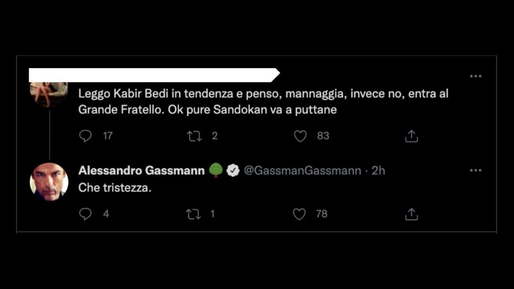 Il tweet di Alessandro Gasmmann
