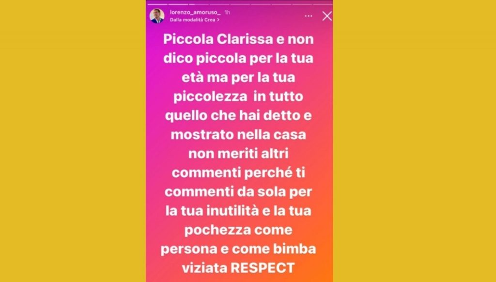 Lorenzo Amoruso GF Vip Instagram