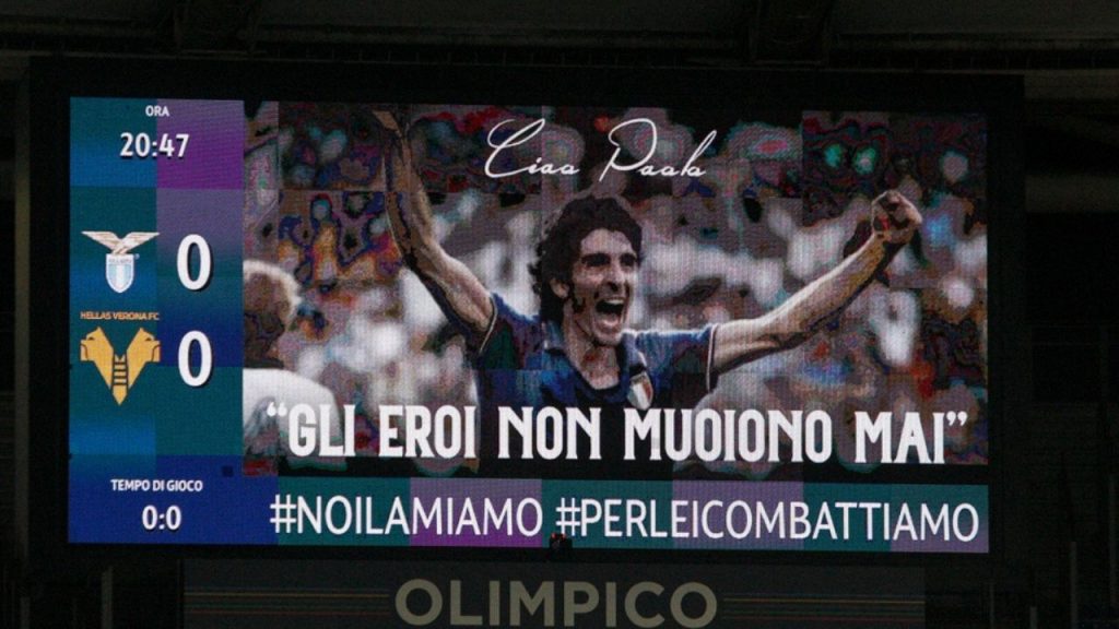 L'omaggio dell'Olimpico a Paolo Rossi dopo la sua scomparsa
