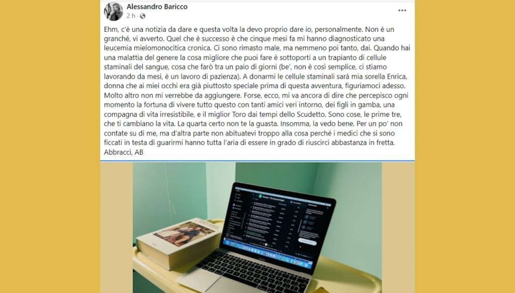Alessandro Baricco Facebook