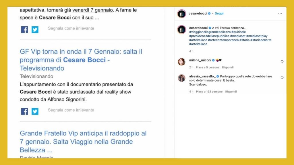 Cesare Bocci su Instagram