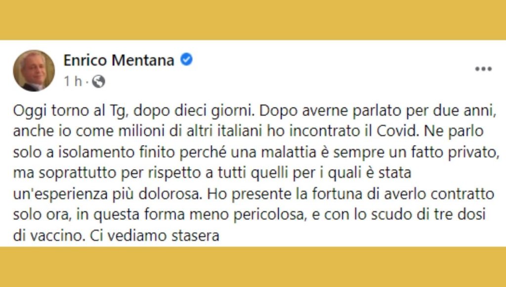 Enrico Mentana facebook covid