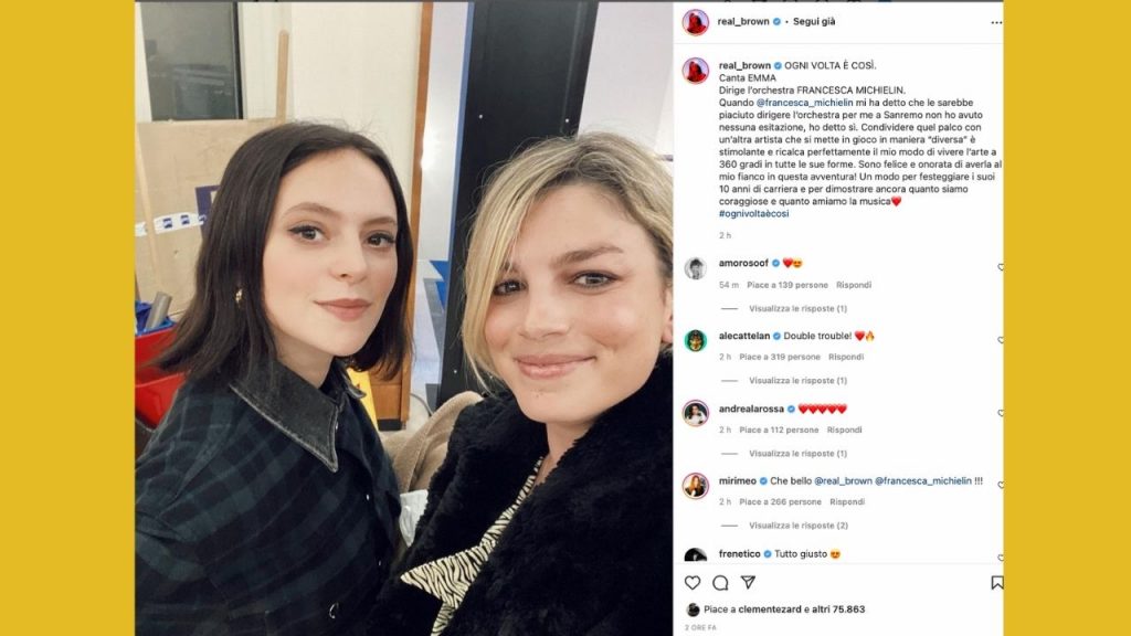Francesca Michielin ed Emma Marrone al Festival di Sanremo 2022