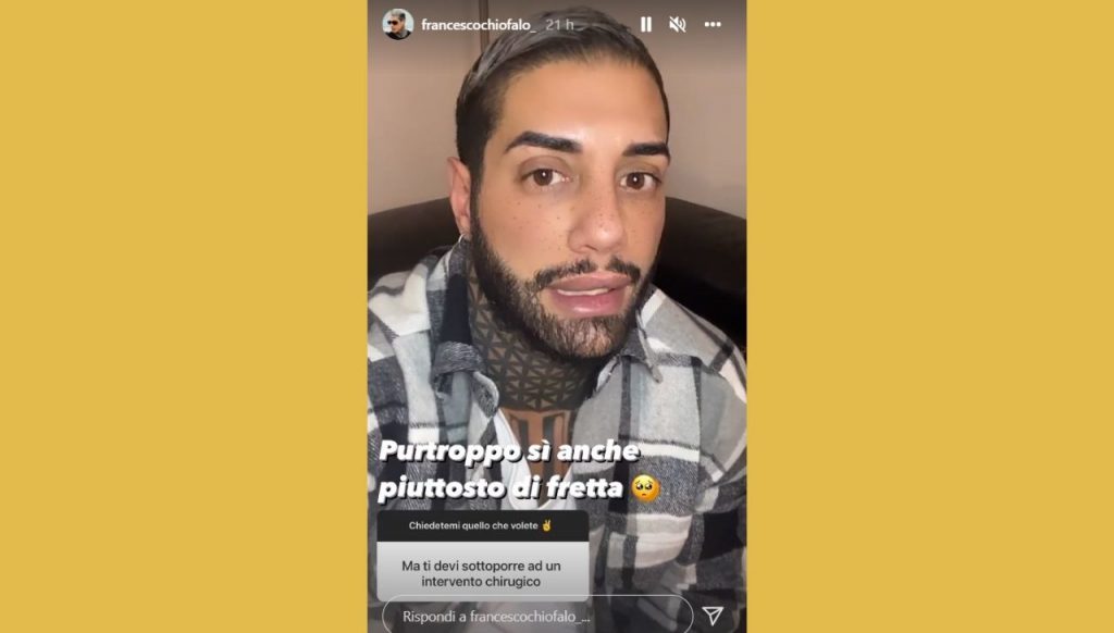 Francesco Chiofalo di nuovo in ospedale: "Mi devo operare urgentemente" 42 Francesco Chiofalo Instagram