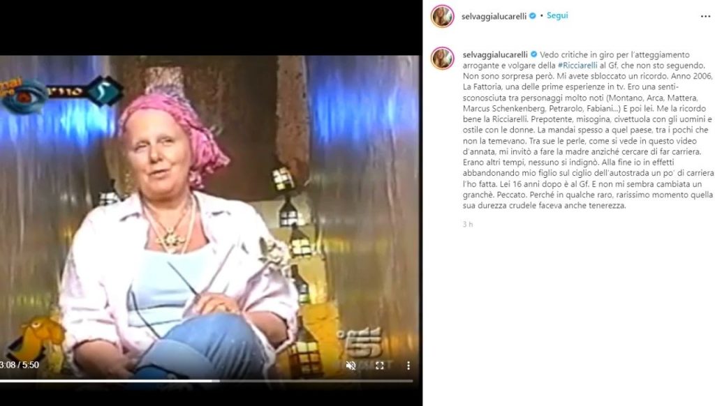 Selvaggia Lucarelli, il ricordo de La Fattoria e l'attacco a Katia Ricciarelli: "Prepotente e misogina" 42 Katia ricciarelli Selvaggia lucarelli