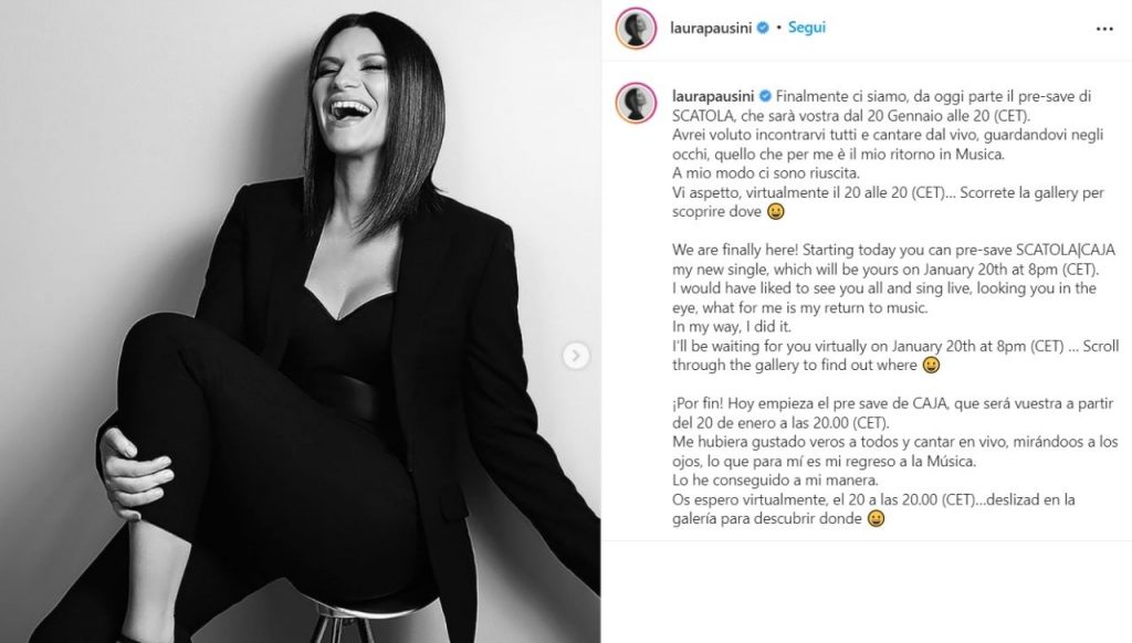 Laura Pausini Instagram Scatola
