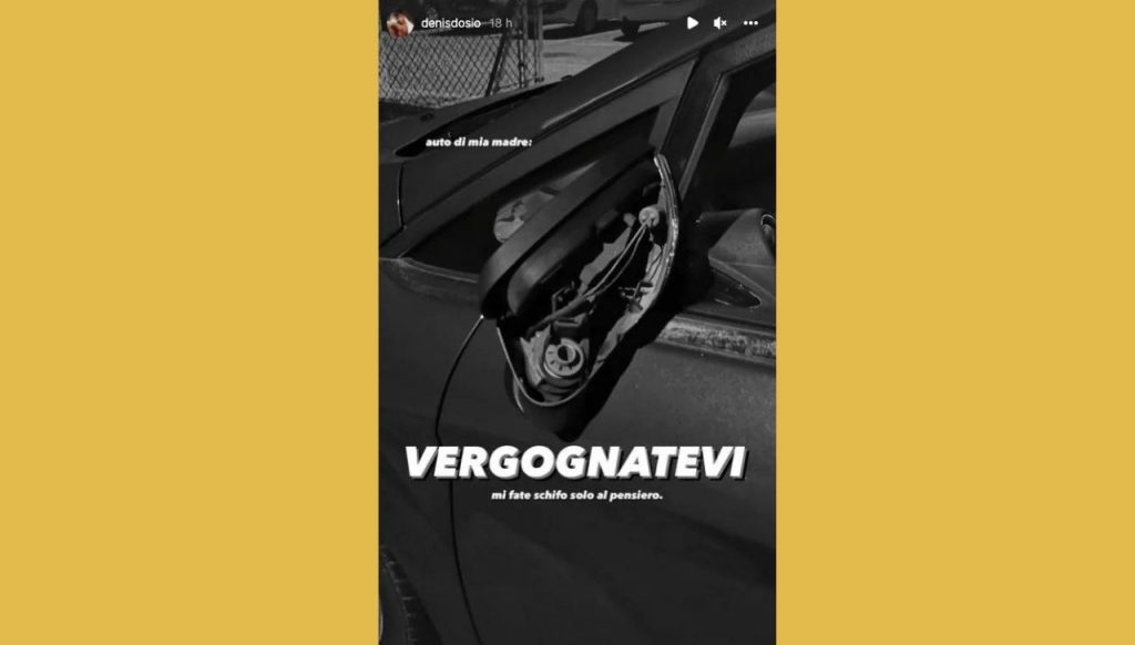 Denis Dosio: la scritta shock sulla macchina della madre 42 Denis Dosio Instagram