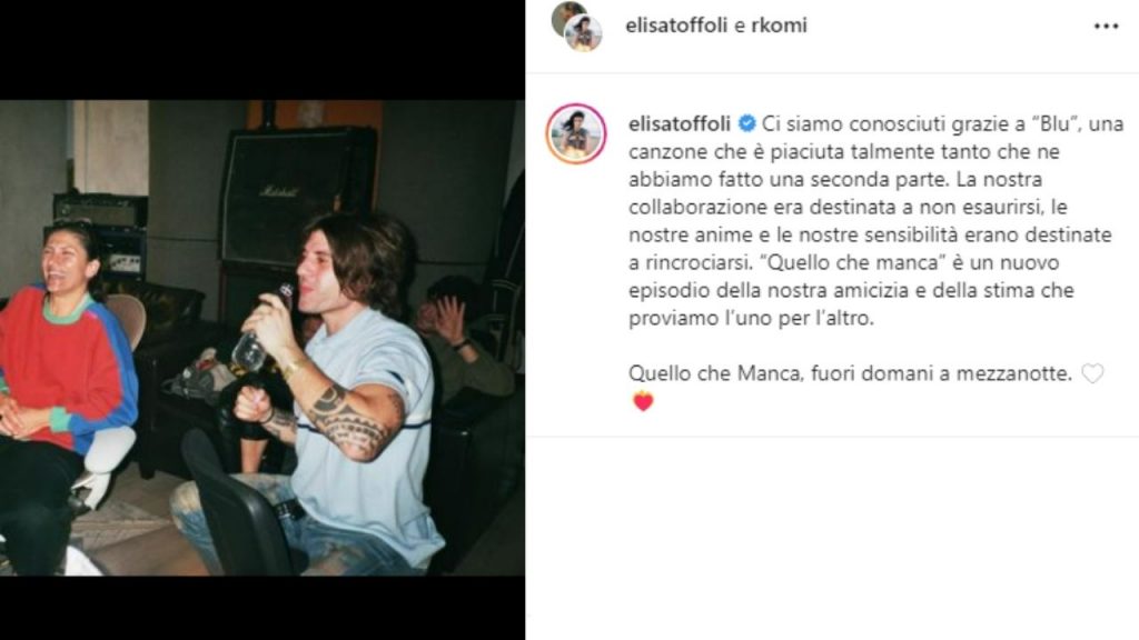 Elisa e Rkomi, dopo 'Blu' arriva 'Quello che manca': la nuova canzone insieme dopo il Festival di Sanremo 42 Elisa e Rkomi canzone Quello che manca