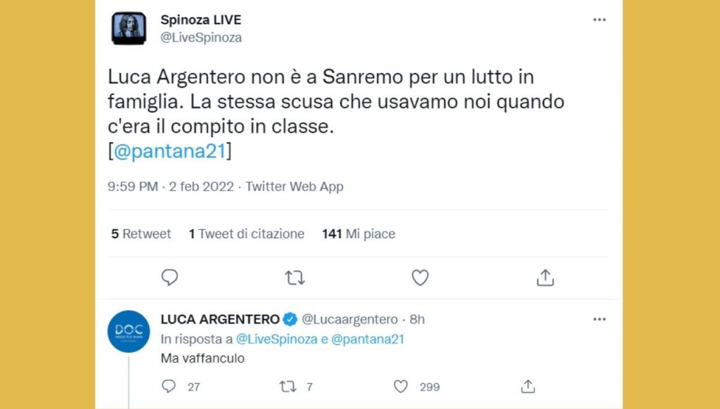 Luca Argentero, ironia sulla sua assenza al Festival: l'ira dell'attore 42 Luca Argentero Twitter