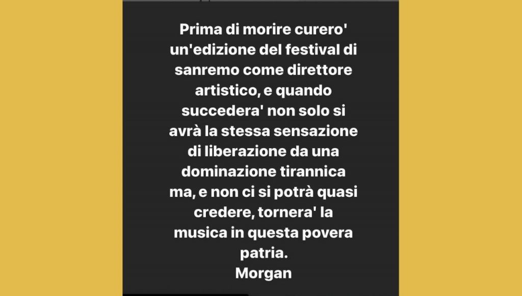 Morgan Sanremo Instagram