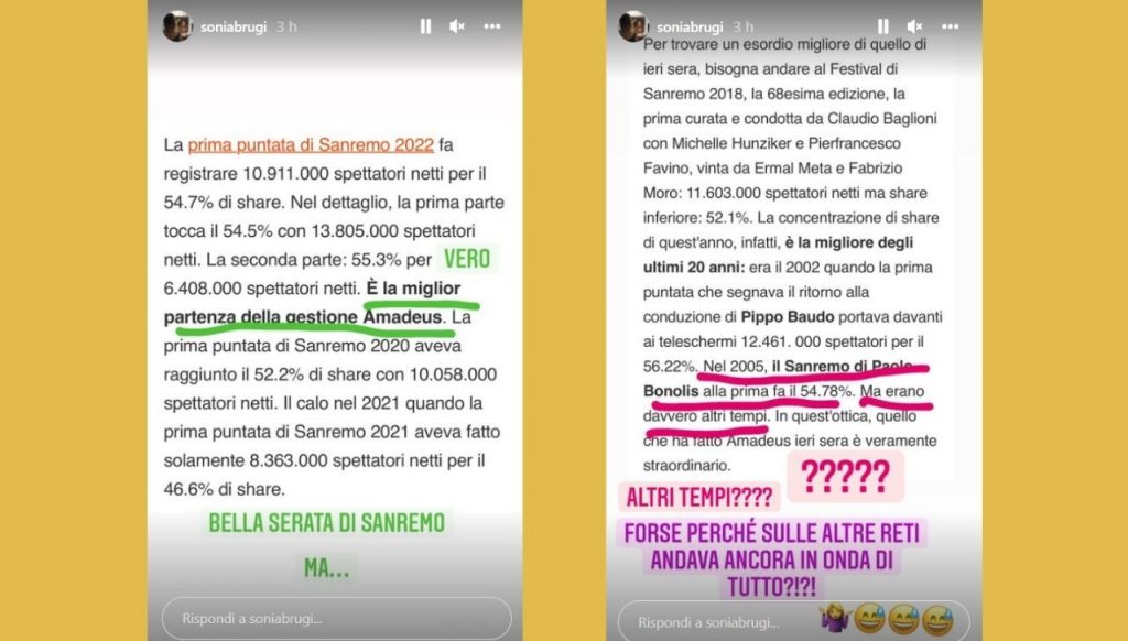 Sonia Bruganelli snobba il Festival: l'affondo agli ascolti record di Sanremo 42 Sonia Bruganelli Instagram