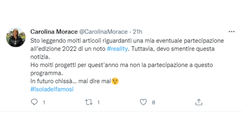 Il tweet di Carolina Morace