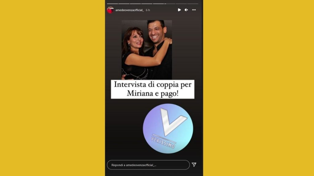 Miriana Trevisan e Pago: insieme a Verissimo, le anticipazioni 42 Amadeo Venza Instagram