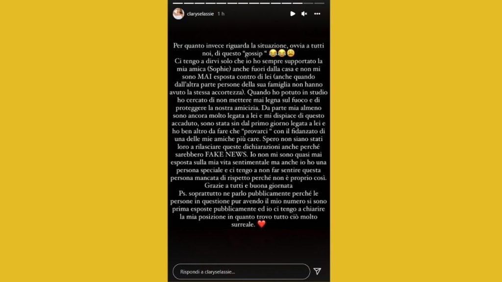 Clarissa Selassié si difende dalle accuse di Sophie: "Ho altro da fare che provarci con Alessandro" 42 Clarissa Selassié Instagram
