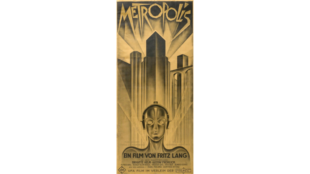 Locandina del film Metropolis del 1927 diretto da Fritz Lang.