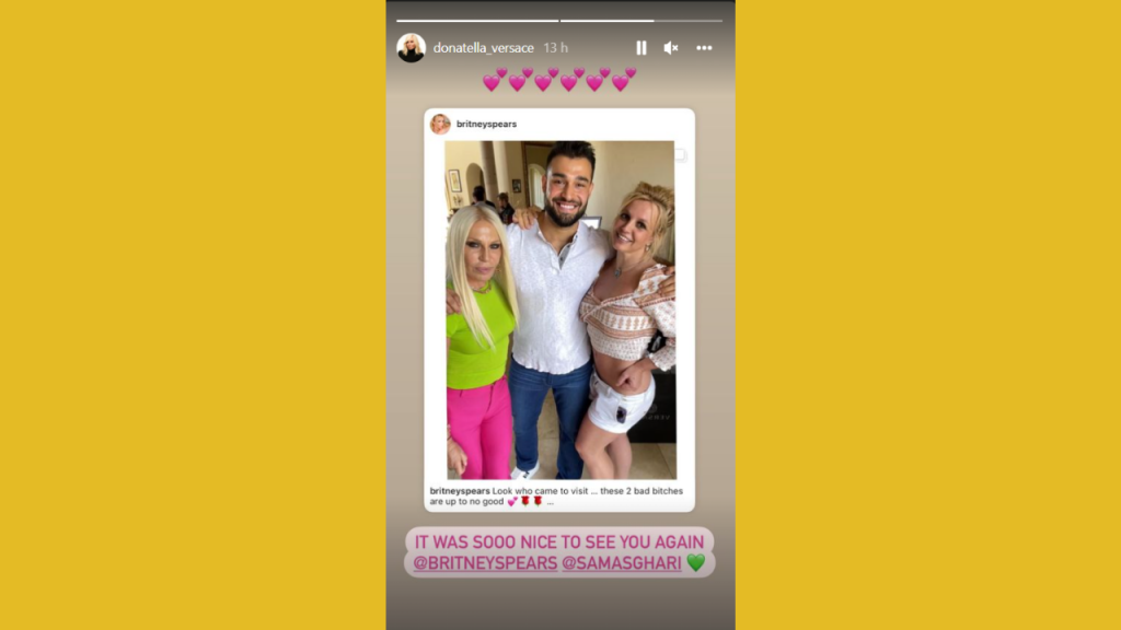 La storia Instagram di Donatella Versace