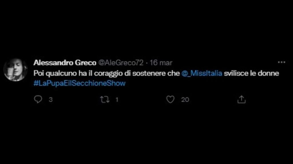 Alessandro Greco: bocciato La Pupa e il Secchione, il "no" all'Isola dei Famosi 42 Alessandro Greco Twitter
