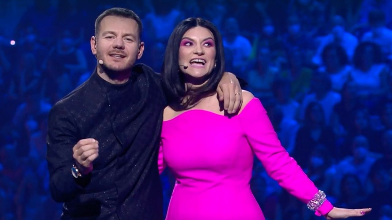 Cattelan e Pausini all'Eurovision Song Contest