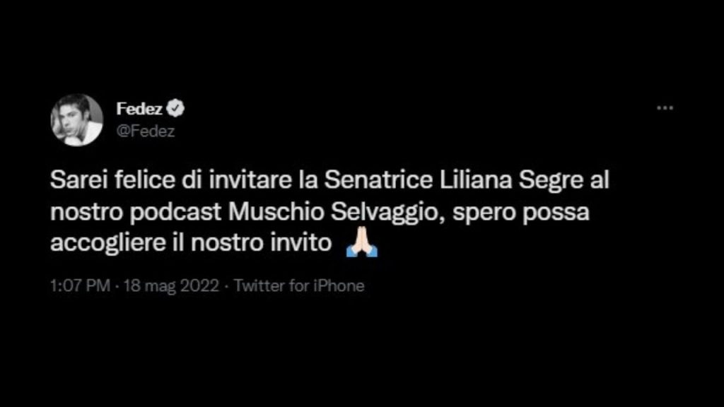 Fedez Liliana Segre Muschio Selvaggio