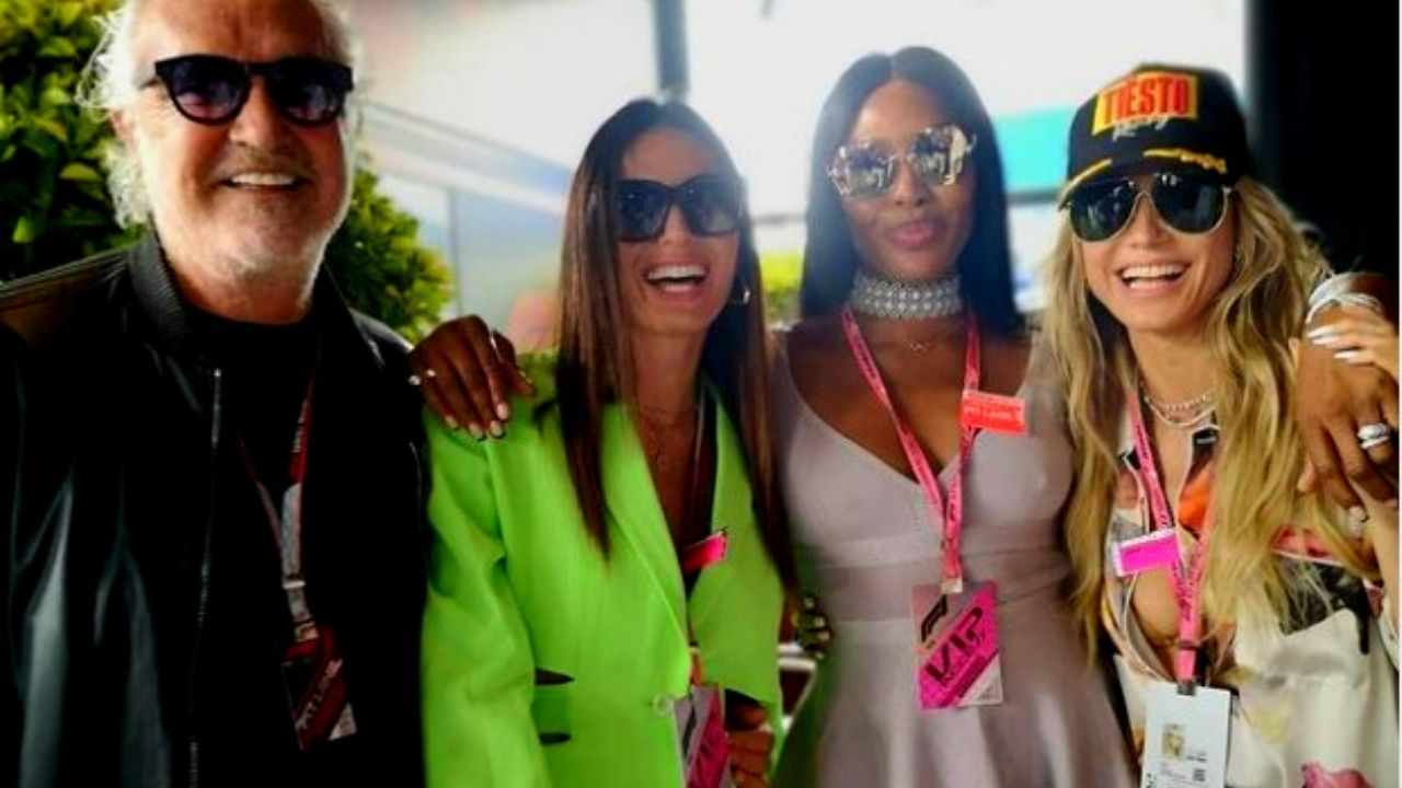 Flavio Briatore a Montecarlo con Elisabetta Gregoraci, Naomi Campbell, Heide Klum