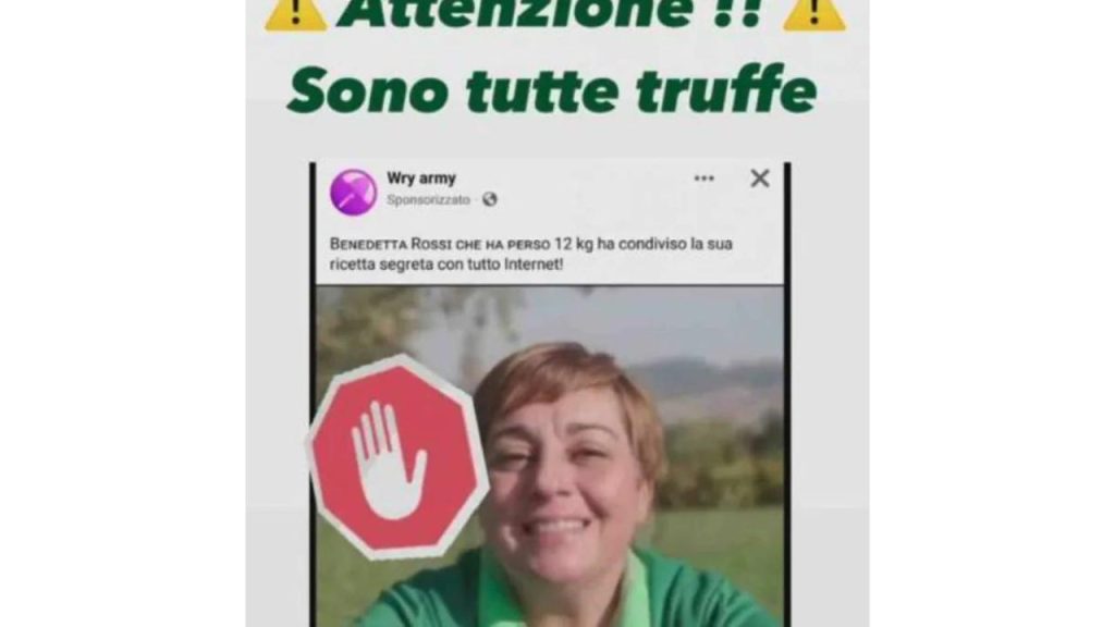 Benedetta Rossi vittima di truffa online