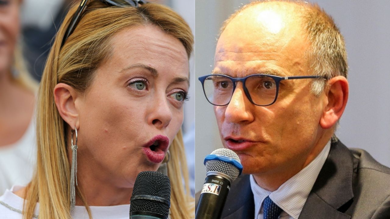 Giorgia Meloni Enrico Letta Porta a Porta