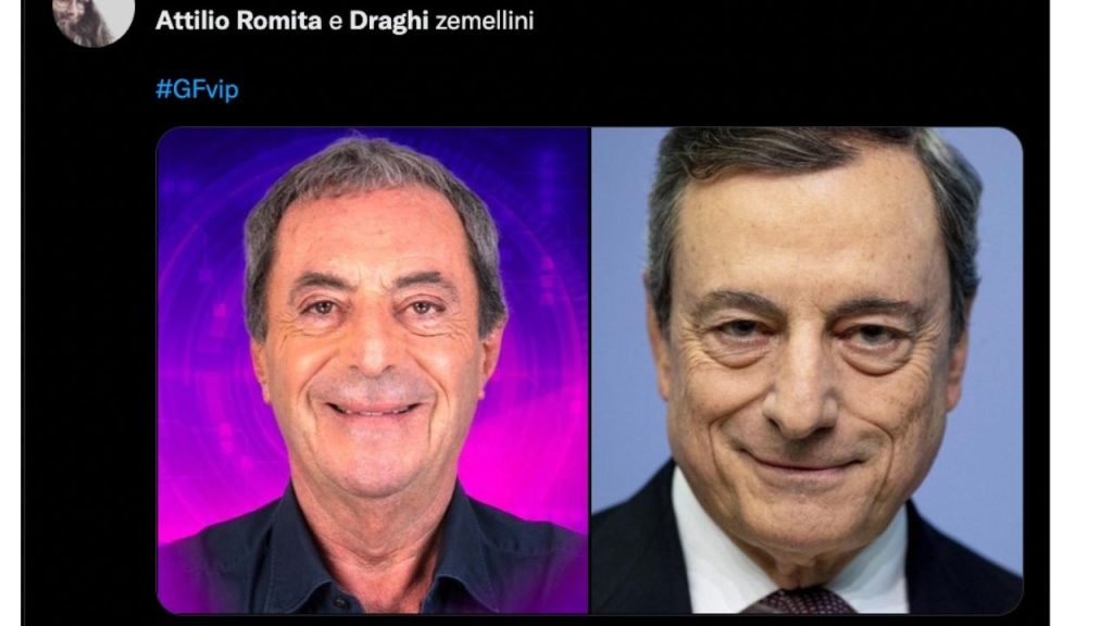 Attilio Romita somiglianza Mario Draghi
