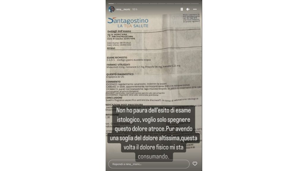 Nina Moric parla del grave problema di salute e mostra il referto 42 nina moric 1