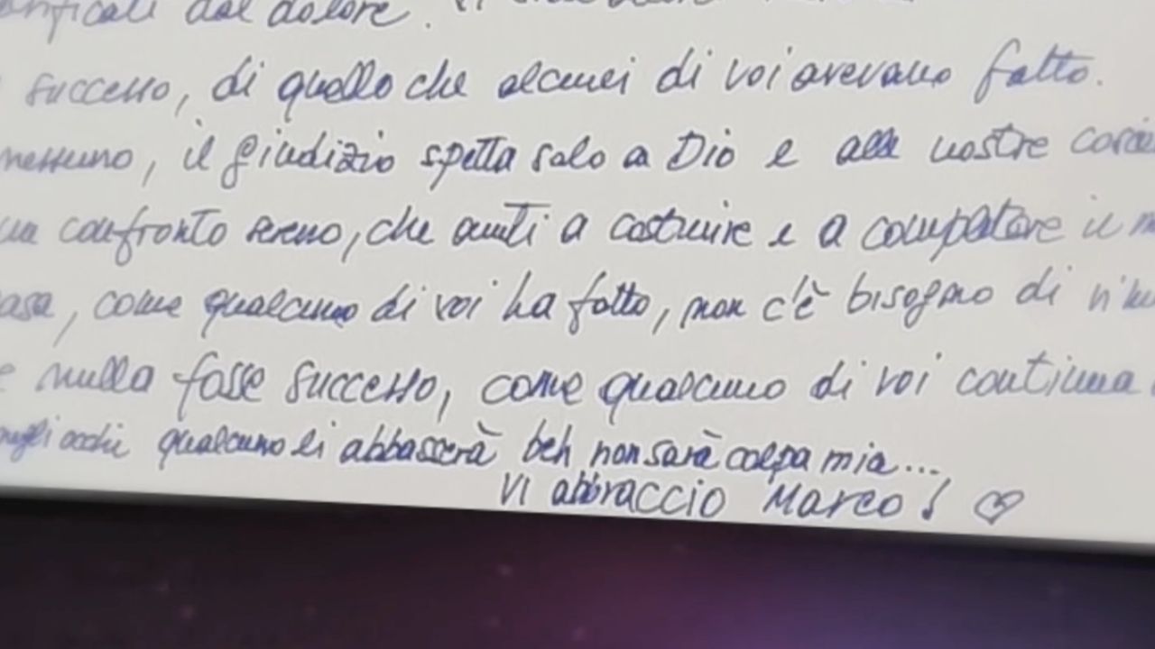 Marco Bellavia GF vip lettera