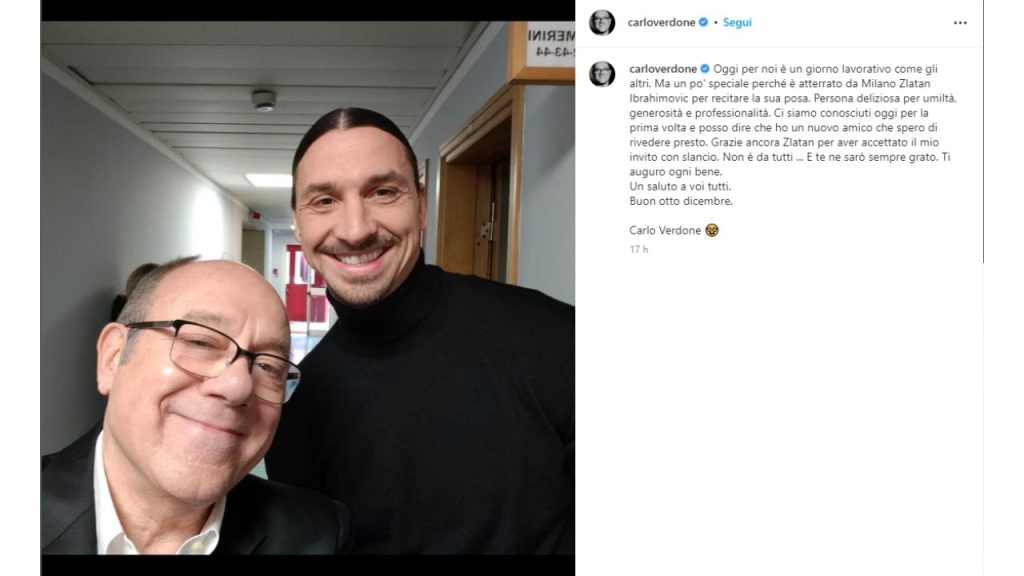 Carlo Verdone e Ibrahimovic insieme: il progetto segreto, di cosa si tratta 42 carlo verdone ibrahimovic