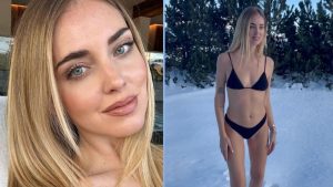 Chiara Ferragni in reggiseno e mutande sulla neve, piovono critiche: “Ridicola”