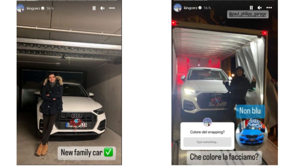 Macchina di famiglia per Aurora Ramazzotti: fiocco rosso sulla Audi 42 macchina aurora ramazzotti