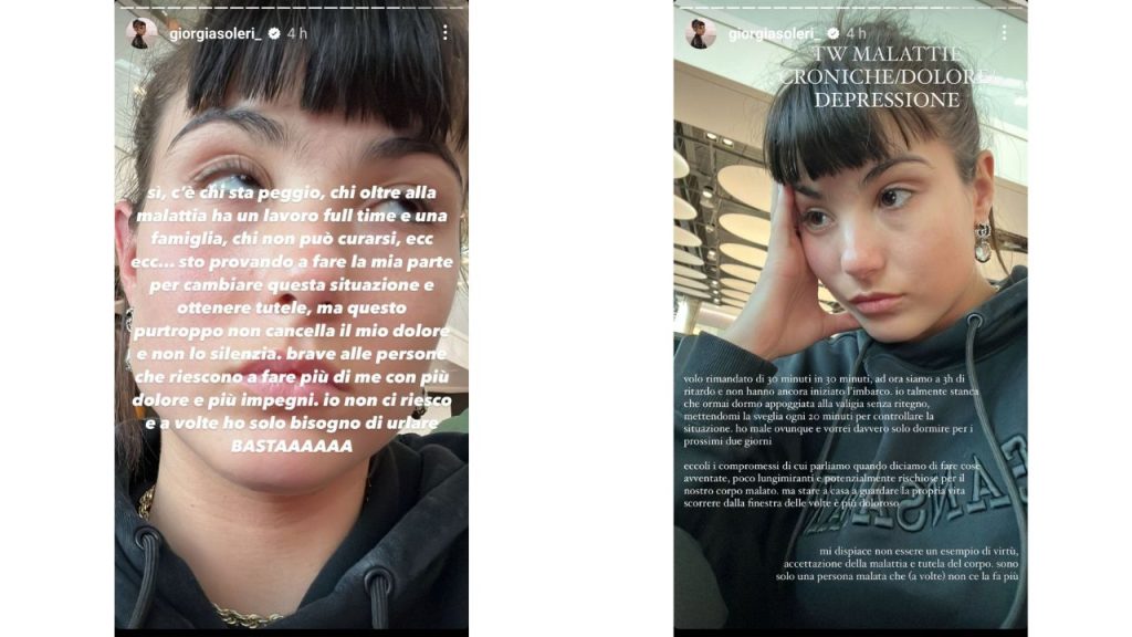 Giorgia Soleri, il crollo sui social: "Ho male ovunque, vorrei solo dormire" 42 giorgia soleri social