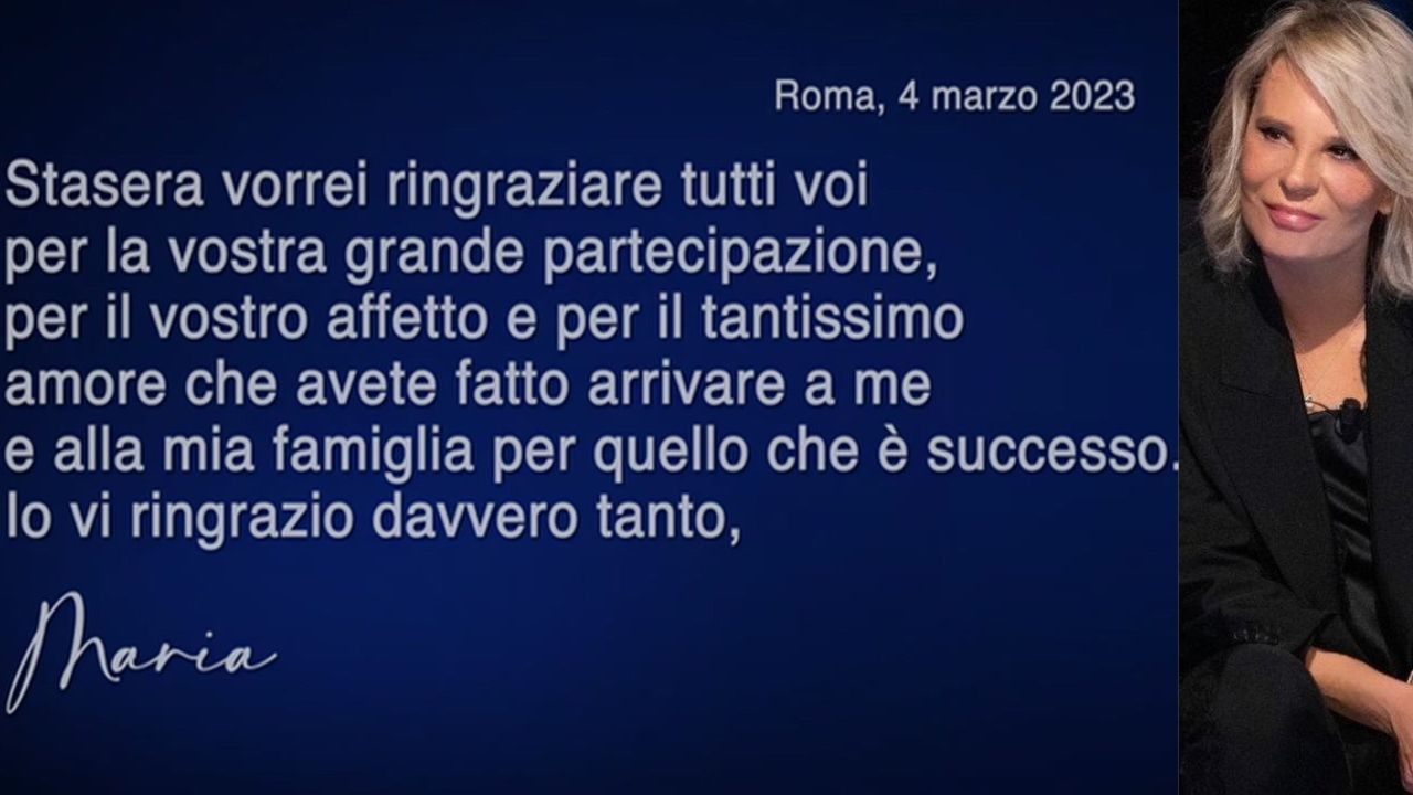 C'è Posta Per Te, parole per il pubblico: il messaggio di Maria in apertura di puntata 41 maria c'è posta per te