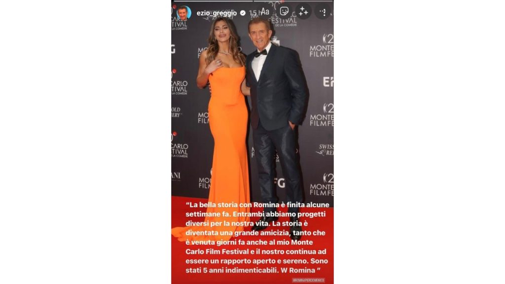Ezio Greggio e Romina Pierdomenico si sono lasciati: l'annuncio del conduttore 42 ezio greggio romina pierdomenico lasciati